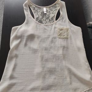 Cream tank with lace back